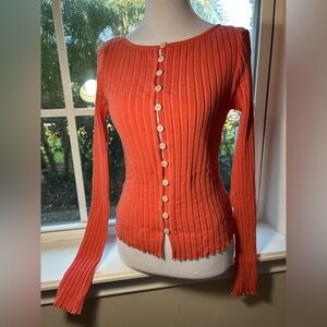 NWT🌷Free People Coral Long-Sleeve Cardigan